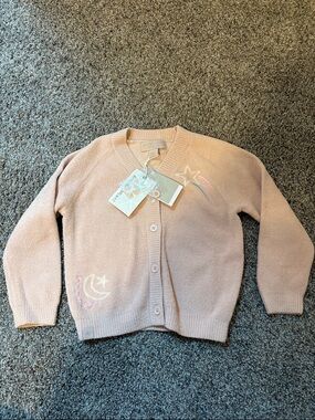 Women’s Pink Star & Moon Knit Cardigan Sweater